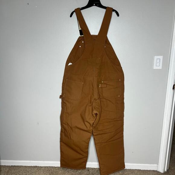 NWOT Carhartt Men's Arctic Quilt Lined Duck Bib Overall Brown Size 42x30 NEW - Picture 7 of 10